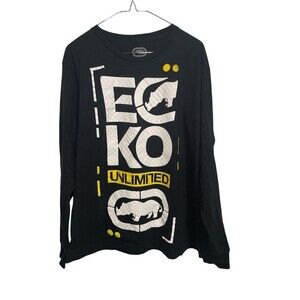 Ecko Unltd Y2K Mens T-Shirt Sz Large Gray Ecko Unlimited 1972 Rhino Long Sleeve